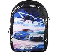 Bagtrotter - Fast And Furious - Sac à Dos Scolaire - Noir - 2 Compartiments Zippés - 1 Poche Zippée - 32x16x46cm - Bretelles Matelassées - Dos Matelassé - Matière Polyester - Sac à Dos Scolaire Primai