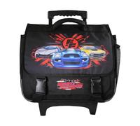 Bagtrotter Fast & Furious - Cartable Scolaire à Roulettes 38 cm - Garçon - Noir - 2 Compartiments