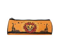 Bagtrotter - Le Roi Lion - Trousse Scolaire Ronde - Orange - 1 Compartiment Zippé - 22x7x7cm - Matière Polyester - Accessoire...