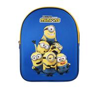 Bagtrotter Sac à dos scolaire Les Minions 1 compartiment zippé Face 3D Bretelles matelassées Bleu