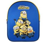 Bagtrotter - Les Minions - Sac à Dos Scolaire Goûter 31 cm - Bleu - 1 compartiment zippé - Bretelles Matelassées - Face Eva 3D - 25x11x32 cm - Matière Polyester - Sac à Dos Scolaire Maternelle Bleu