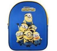 Bagtrotter - Les Minions - Sac à Dos Scolaire Goûter 31 cm - Bleu - 1 compartiment zippé - Bretelles Matelassées - Face 3D - 25x11x32 cm - Matière Polyester - Sac à Dos Scolaire Maternelle Bleu G