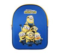 Bagtrotter - Les Minions - Sac à Dos Scolaire Goûter 31 cm - Bleu - 1 compartiment zippé - Bretelles Matelassées - Face 3D - 25x11x32 cm - Matière Polyester - Sac à Dos Scolaire Maternelle