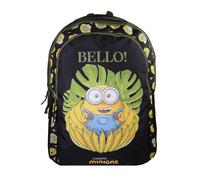 Bagtrotter - Les Minions - Sac à Dos Scolaire - Noir - 2 Compartiments Zippés - 1 Poche Zippée - 32x16x46cm - Bretelles Matelassées - Dos Matelassé - Matière Polyester - Sac à Dos Scolaire