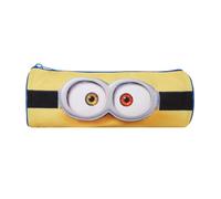 Bagtrotter - Les Minions - Trousse Scolaire Ronde - Jaune - 1 Compartiment Zippé - 22x7x7cm - Matière Polyester - Accessoire et Papeterie Scolaire