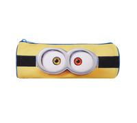 Bagtrotter - Les Minions - Trousse Scolaire Ronde - Jaune - 1 Compartiment Zippé - 22x7x7cm - Matière Polyester - Accessoire et Papeterie Scolaire