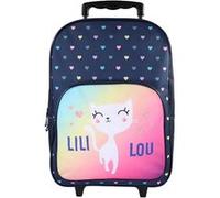Bagtrotter - Lili Lou - Sac à Dos Scolaire à Roulettes - Marine - 1 Compartiment Zippé - 1 Poche Zippé - Bretelles Matelassées - 30x12x41cm - Matière Polyester - Sac à Dos Scolaire Maternelle