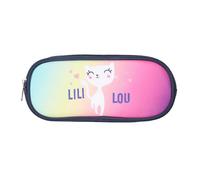 Bagtrotter - Lili Lou - Trousse Scolaire Rectangulaire - Marine - 2 Compartiments Zippés - 23x7x10cm - Matière Polyester - Accessoire et Papeterie Scolaire