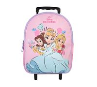 Bagtrotter - Princesses Disney - Sac à Dos Scolaire à Roulettes - Rose Pâle - 1 Compartiment Zippé - Bretelles...