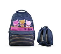 Bagtrotter - Sac à Dos 43 cm - Lili Lou - Bleu - 2 Grands Compartiments - Bretelles et dos rembourrés - Bandes Réfléchissantes - Grand Rangement - Résistant - Licence Officielle Phileas