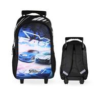 Bagtrotter - Sac à Dos à roulettes 41 cm - Fast & Furious Noir - Primaire - Bretelles et Dos rembourrés - 2 Compartiments Zippés - Poche Avant - Licence Officielle Fast & Furious