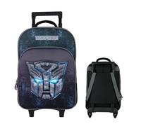 Bagtrotter - Sac à Dos à roulettes 41 cm - Transformers Noir - Primaire - Bretelles et Dos rembourrés - 2 Compartiments Zippés - Licence Officielle Transformers