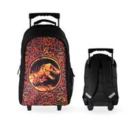 Bagtrotter - Sac à Dos à roulettes - Jurassic World Noir - Primaire - Bretelles et Dos rembourrés - 2 Compartiments Zippés - Poche Avant - Licence Officielle Jurassic World