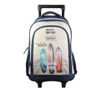 Bagtrotter Sac à dos scolaire à roulettes Offshore Van & Surf Beige TU