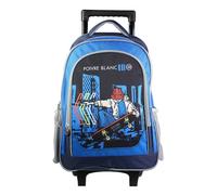 Bagtrotter sac à dos à roulettes poivre blanc bleu skateur