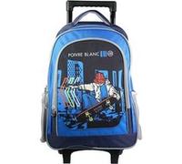 BAGTROTTER Sac à dos à roulettes Poivre Blanc Bleu Skateur Bleu G