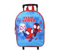 Bagtrotter - Spider-Man - Sac à Dos Scolaire à Roulettes - Bleu Ciel - 1 Compartiment Zippé - Bretelles Matelassées - 25x12x32cm - Matière Polyester - Sac à Dos Scolaire Maternelle