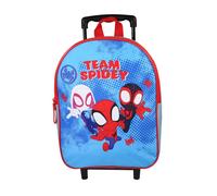Bagtrotter - Spider-Man - Sac à Dos Scolaire à Roulettes - Bleu Ciel - 1 Compartiment Zippé - Bretelles Matelassées -...