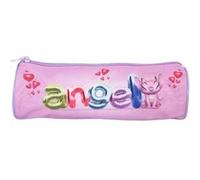 Bagtrotter - Stitch - Stitch et Angel - Trousse Scolaire Ronde - Violet - 1 Compartiment Zippé - 22x7x7cm - Matière Polyester - Accessoire et Papeterie Scolaire