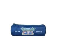 Bagtrotter Stitch - Trousse Scolaire Ronde - Bleu - 1 Compartiment