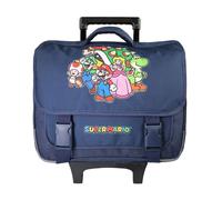 Bagtrotter - Cartable à roulettes 38 cm - Super Mario Marine - Primaire - Dos et bretelles rembourrés - Roulettes & Poignée télescopique - Licence Officielle Super Mario