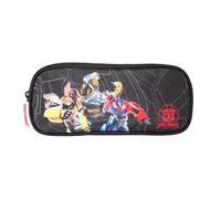 Bagtrotter - Transformers - Trousse Scolaire Rectangulaire - Noir - 2 Compartiments Zippés - 23x7x10cm - Matière Polyester - Accessoire et Papeterie Scolaire