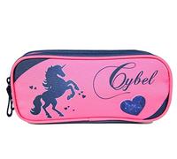 Bagtrotter Trousse Scolaire 2 Compartiments Cybel Cheval/Licorne Rose et Bleue Marine