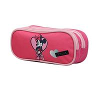 Bagtrotter Trousse Scolaire 2 Compartiments Disney Minnie Coeur Rose