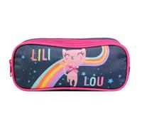 Bagtrotter Trousse Scolaire 2 Compartiments Lili Lou Bleue Arc en Ciel