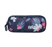 Bagtrotter trousse scolaire 2 compartiments offshore hibiscus fleurs bleue