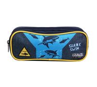 Bagtrotter Trousse scolaire Vorax – 2 compartiments – Bleue Requins