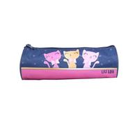 Bagtrotter Trousse Scolaire Ronde Lili Lou 3 Chats Bleue