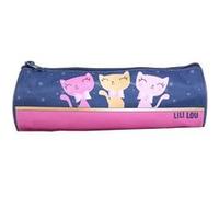 Bagtrotter Trousse Scolaire Ronde Lili Lou 3 Chats Bleue