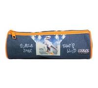 BAGTROTTER Trousse scolaire ronde Vorax Bleue Dinosaure Surf