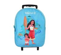 Bagtrotter - Vaiana - Disney - Sac à Dos Scolaire à Roulettes - Bleu - 1 Compartiment Zippé - Bretelles Matelassées - 25x12x32cm - Matière Polyester - Sac à Dos Scolaire Maternelle