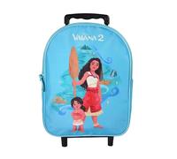 Bagtrotter - Vaiana - Disney - Sac à Dos Scolaire à Roulettes - Bleu - 1 Compartiment Zippé - Bretelles Matelassées - 25x12x32cm - Matière Polyester - Sac à Dos Scolaire Maternelle