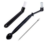 Bagtu - Lot de 3 accessoires pour machine à expresso - Brosses de nettoyage noires et pinceau pour décoration sur café
