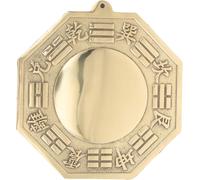 Bagua Mirror Pure Copper Convex Design Feng Shui Door Decoration To Protect Against Negative Energy Gold Wall Mirror 6.3" For Home Office