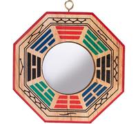 Bagua Protection Feng Shui ¿ Concave Wooden Mirror ¿ 10.5 X 10.5 Cm ¿ Multi-Coloured ¿ Blocks Negative Energy ¿ Asian Traditions Object ¿ Gift Idea