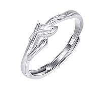 Bague 1PCS Couple Bague Assortie Arbre Mâle Feuilles Anneau Ouvert Peut Ajuster La Bague De Promesse Hommes Et Femmes Une Bague D'amitié Un Couple Bague Est Convient Pour Et (A, One Size)