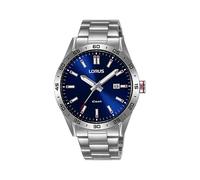 Lorus Montre Homme RH961NX9 - Quartz 100 m, 40 mm, cadran soleillé bleu, acier inoxydable, argenté