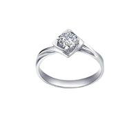 Bague 50 Engagement Ring Diamond Or Blanc 14 Carats Au585 avec Diamant Rond de 0,4 CT Solide Non Plaqué Moderne pour Tante Graduation Bijoux