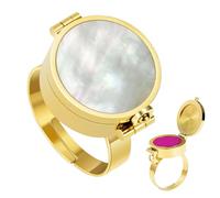 Bague À Bijoux pour Baume À Lèvres, Récipient Secret Vintage, Accessoire De Beauté De Voyage, Bague De Maquillage Portable, Gadget De Mode, Stockage De Médicaments d'urgence, Retouche Rapide