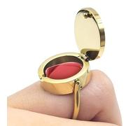 Bague à bijoux pour baume à lèvres, récipient secret vintage, support de rangement pour baume à lèvres, accessoire de beauté de voyage, bague de maquillage portable, gadget de mode pour les déplacemen