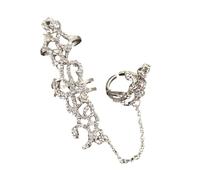 Bague à maillons vintage scintillants avec cristaux et strass réglables pour femme, taille unique, Comme décrit, Comme décrit.