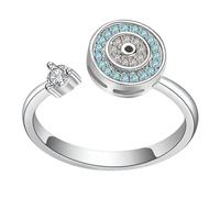 Bague à torsion - Mécanisme de perles rotatif - Bracelet en argent sterling S925 - Bijou sensoriel pour soulager l'anxiété - Boucle roulante pour surfaces lisses - Accessoire apaisant pour excès