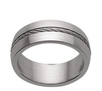 Bague acier 'Peaceful' argenté - 7 mm - LES TRESORS DE LILY - Gris - Femme 68