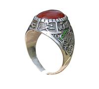 Bague Ahlul-bayt en argent sterling estampillé 925 et agate cornaline avec les 5 noms (62)