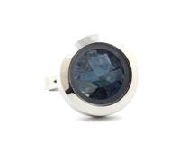 Bague Aigue-Marine Brut. Taille Ajustable.