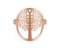 Bague Ajustable Arbre de Vie - Acier Inoxydable Argenté, Doré ou Or Rose - Bijou Symbolique Énergie & Harmonie - Cadeau Femme, Jeune Fille Ado - Bien-être (Or Rose)